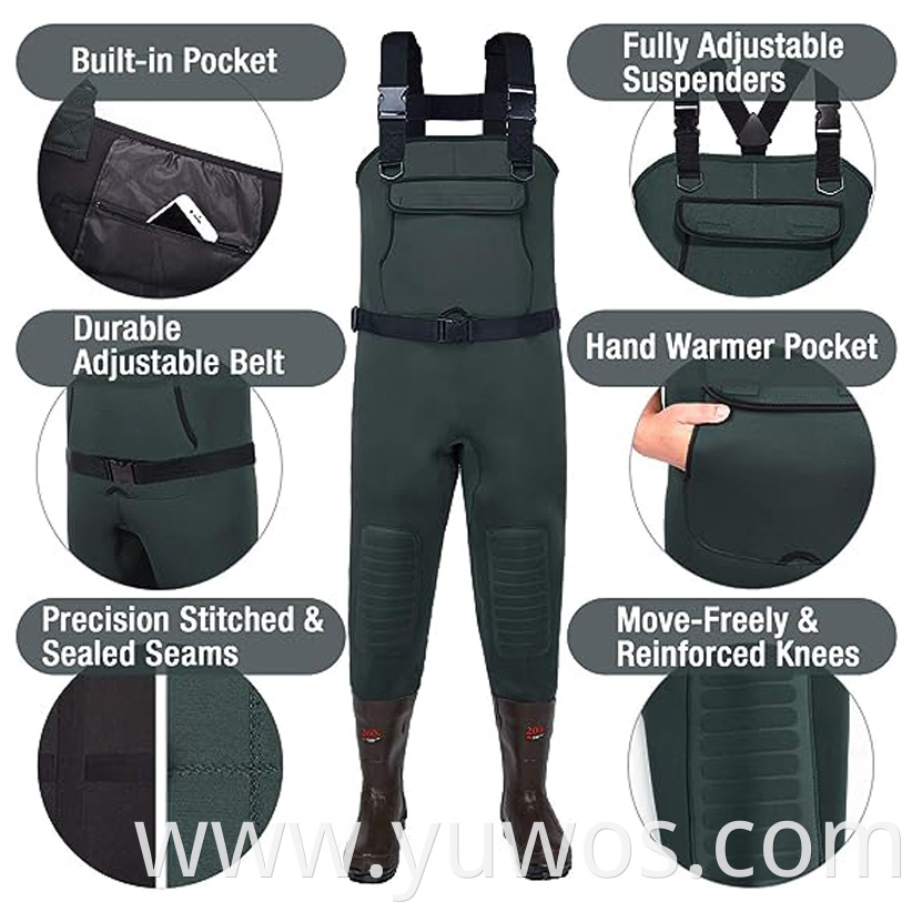 Neoprene Fishing Chest Waders 200g Insulation Boots